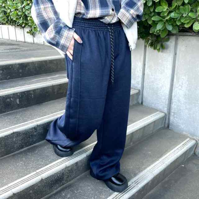 暖ラインデニムイージーパンツ