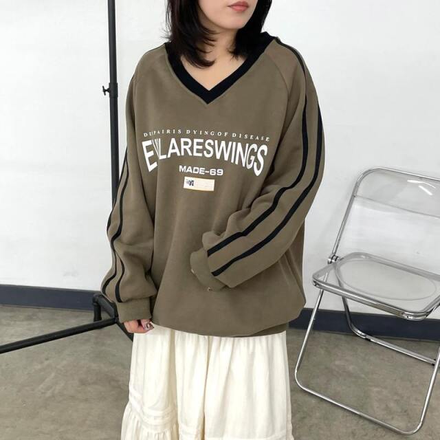 暖ラインゲームシャツプルオーバー