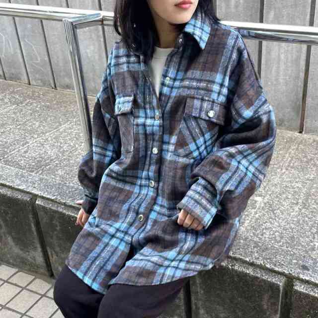 シャギーチェックシャツ