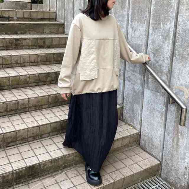 キルト切替ドロストプルオーバー