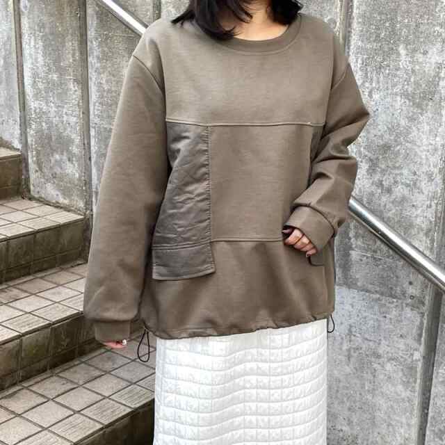 キルト切替ドロストプルオーバー