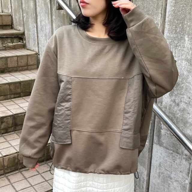 キルト切替ドロストプルオーバー