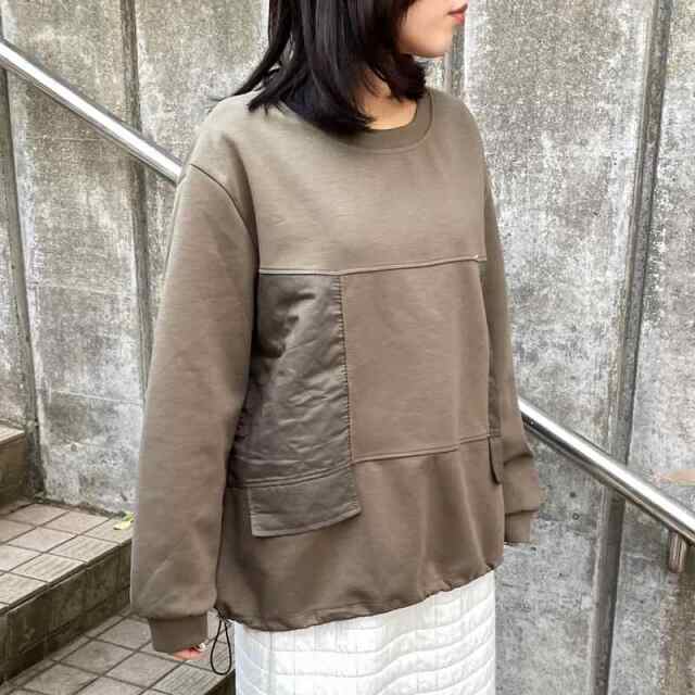 キルト切替ドロストプルオーバー