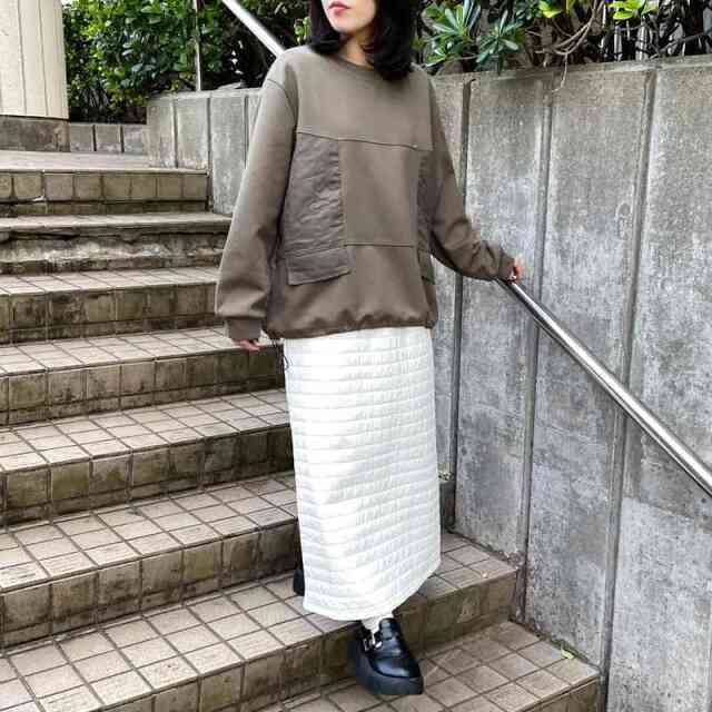 キルト切替ドロストプルオーバー