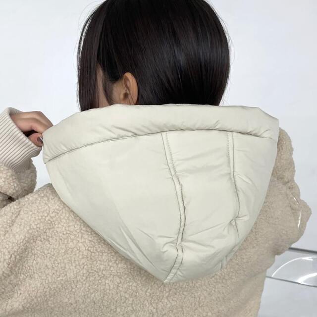 キルト切替ボアフードブルゾン