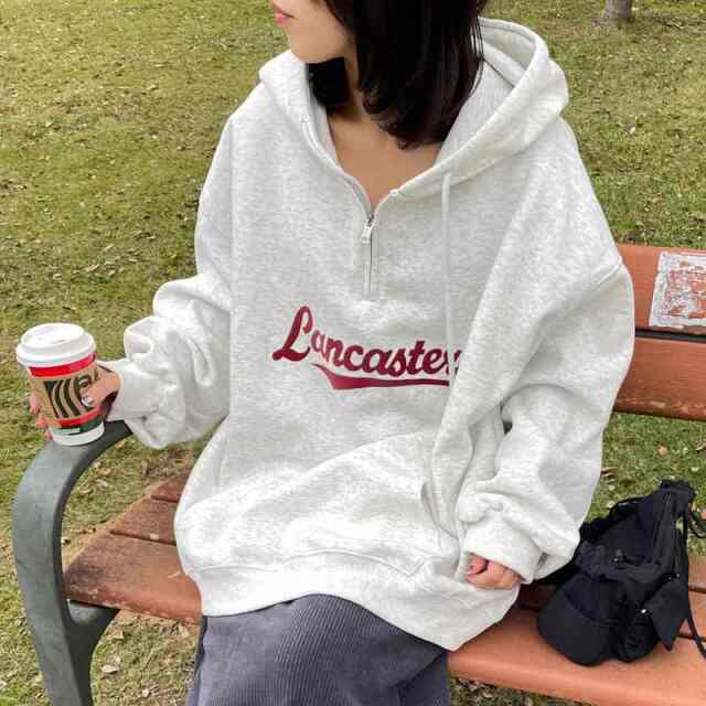 ハーフZIPロゴパーカー