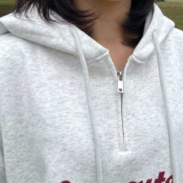 ハーフZIPロゴパーカー