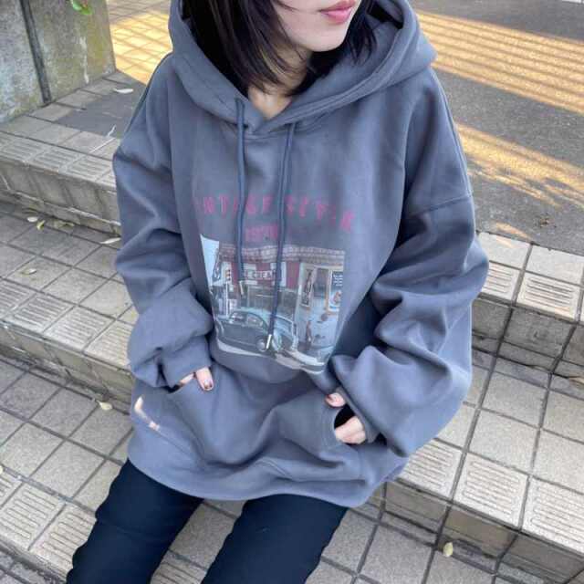 転写ロゴパーカー