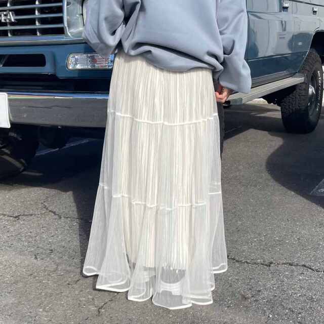 チュールラメプリーツスカート