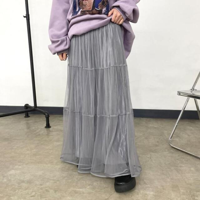 チュールラメプリーツスカート