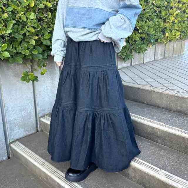 デニムティアードスカート