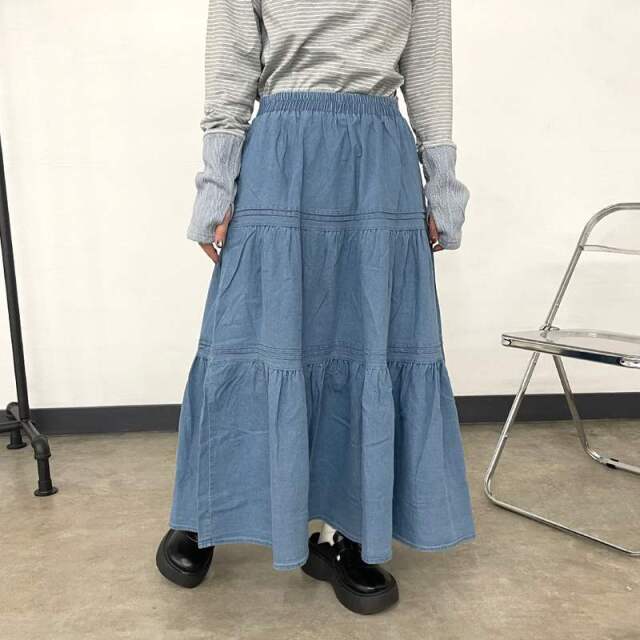 デニムティアードスカート