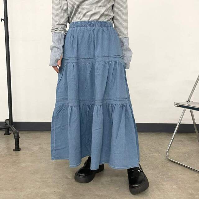 デニムティアードスカート