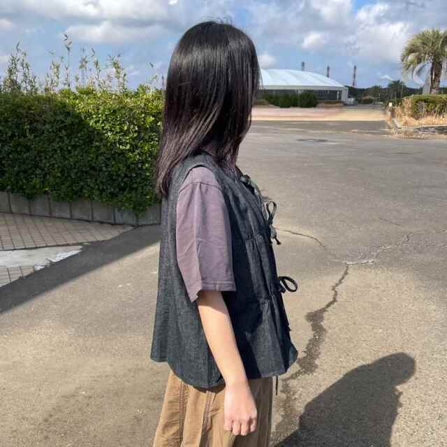 デニムリボンベスト