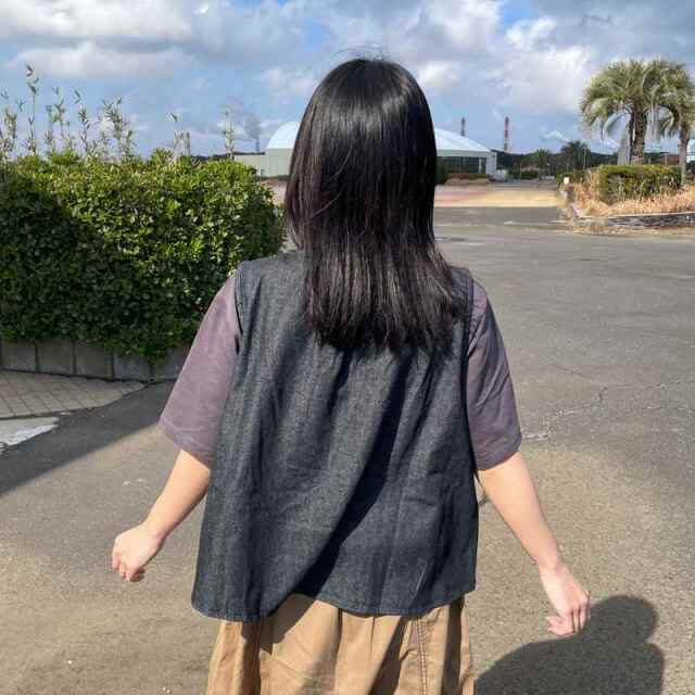 デニムリボンベスト