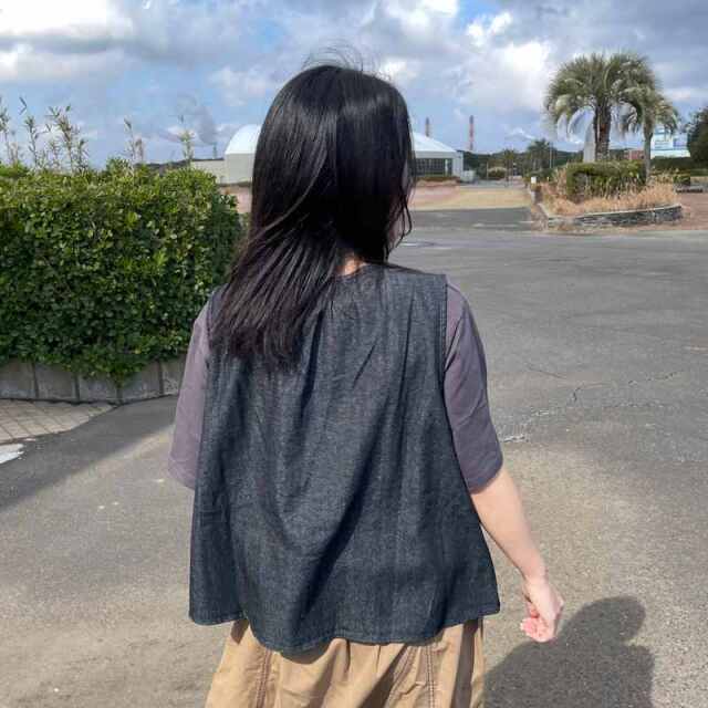 デニムリボンベスト