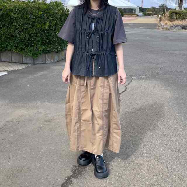 デニムリボンベスト