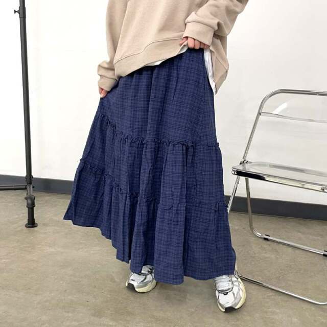 チェックティアードスカート