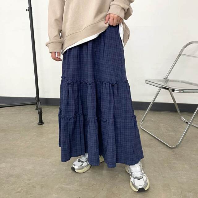 チェックティアードスカート