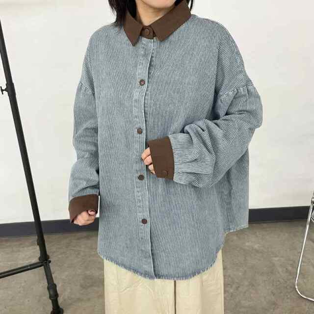 ヒッコリーバイカラーシャツ