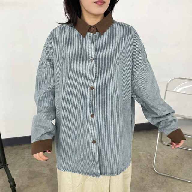 ヒッコリーバイカラーシャツ