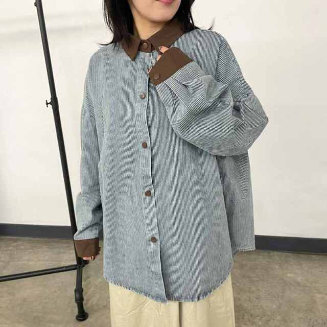 ヒッコリーバイカラーシャツ