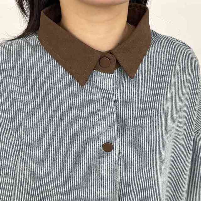 ヒッコリーバイカラーシャツ