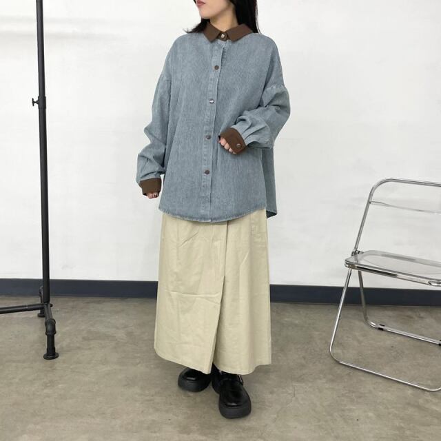 ヒッコリーバイカラーシャツ