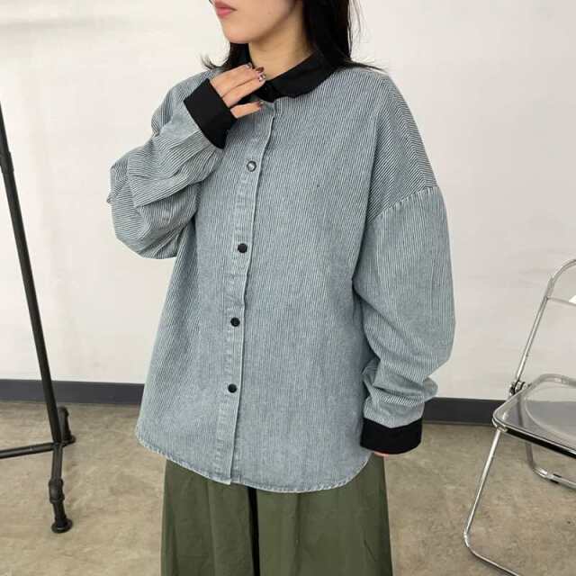 ヒッコリーバイカラーシャツ