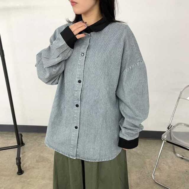 ヒッコリーバイカラーシャツ