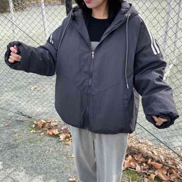 中綿ラインフードブルゾン