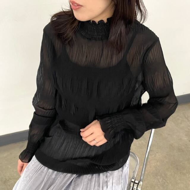 シフォンシャーリングブラウス