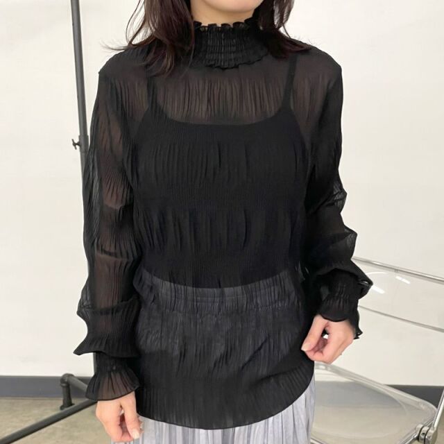 シフォンシャーリングブラウス