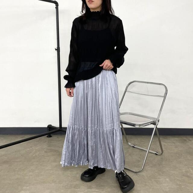 シフォンシャーリングブラウス