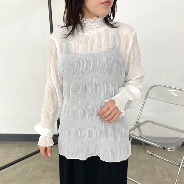 シフォンシャーリングブラウス