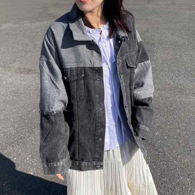 切替デニムジャケット