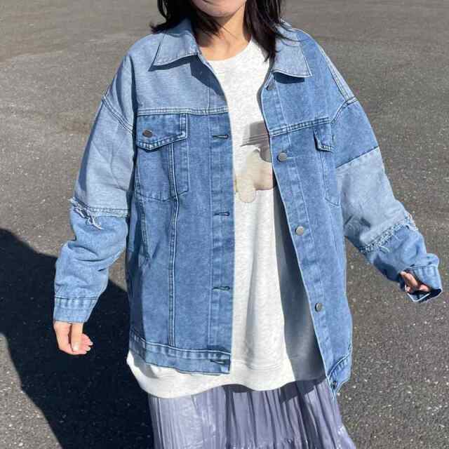 切替デニムジャケット
