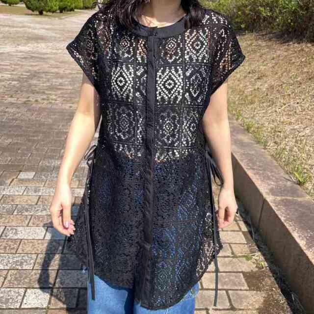 サイドリボンレースチュニック