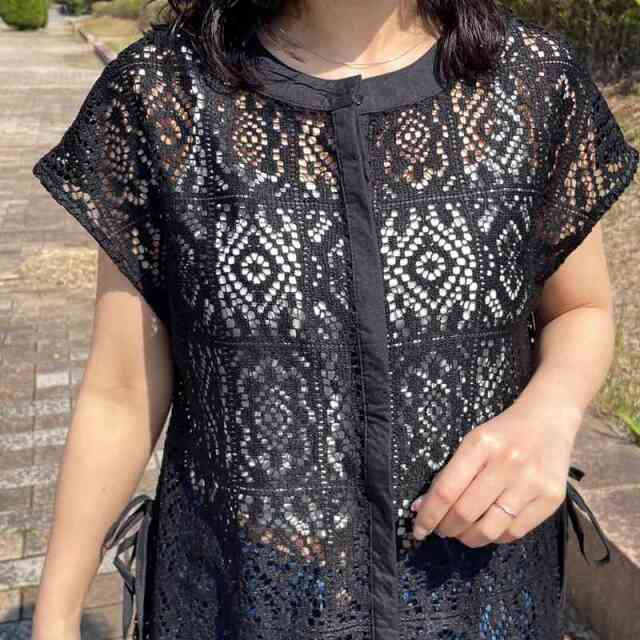 サイドリボンレースチュニック