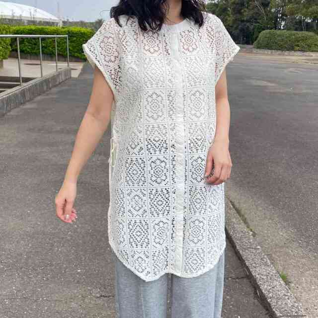 サイドリボンレースチュニック