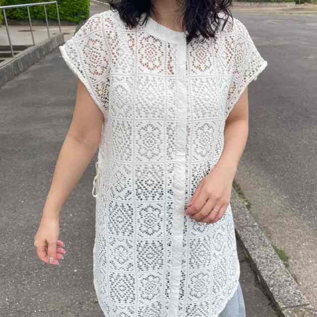 サイドリボンレースチュニック