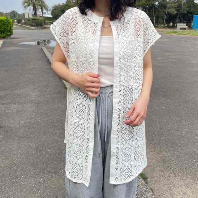 サイドリボンレースチュニック