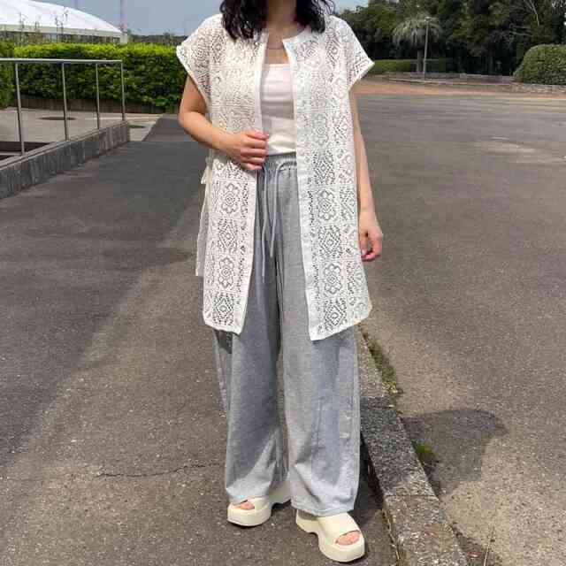 サイドリボンレースチュニック