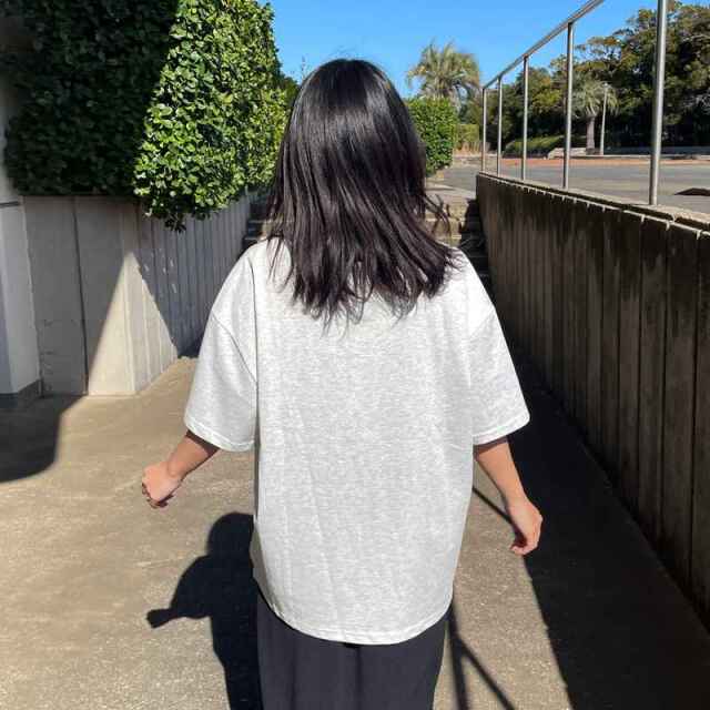 襟デニムハーフジップロゴTシャツ