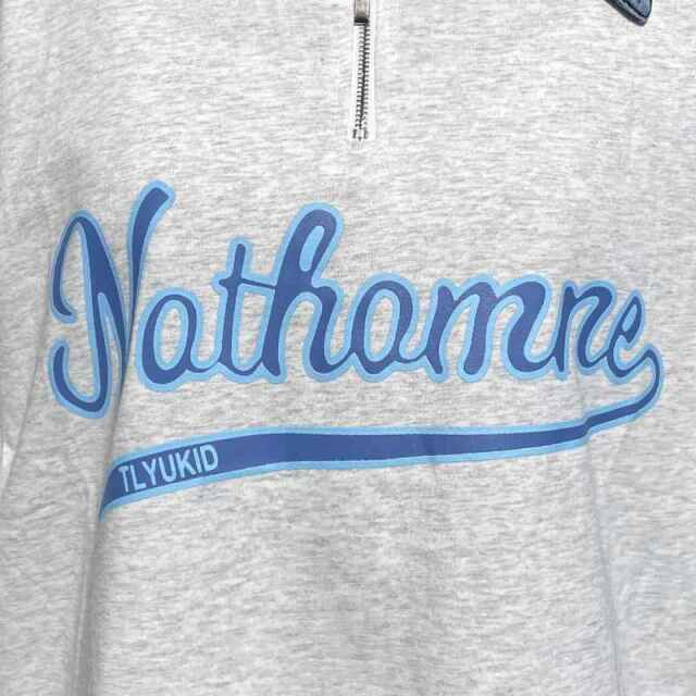 襟デニムハーフジップロゴTシャツ