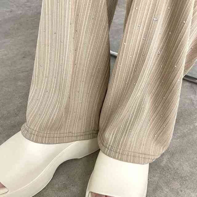 ラメプリーツパンツ