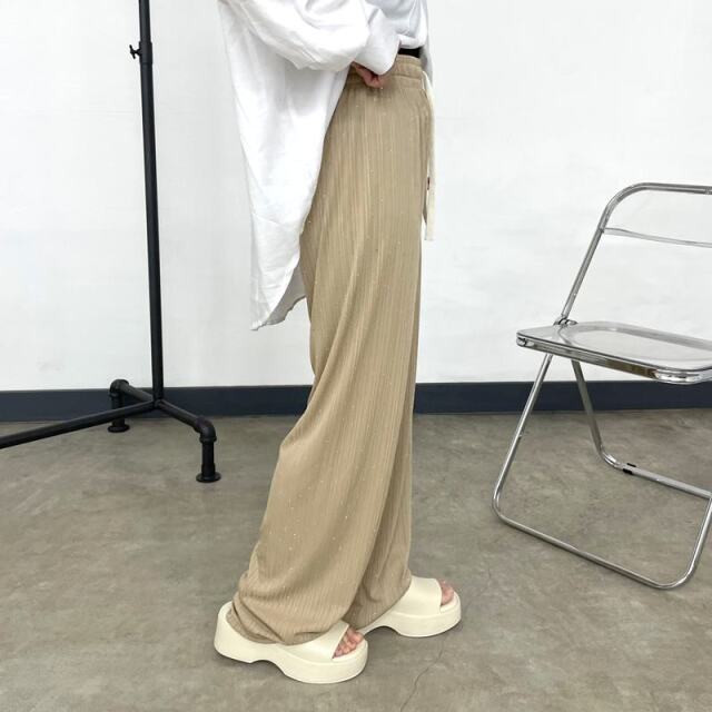 ラメプリーツパンツ