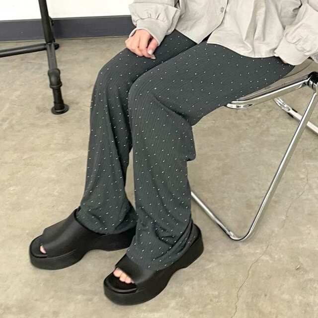 ラメプリーツパンツ