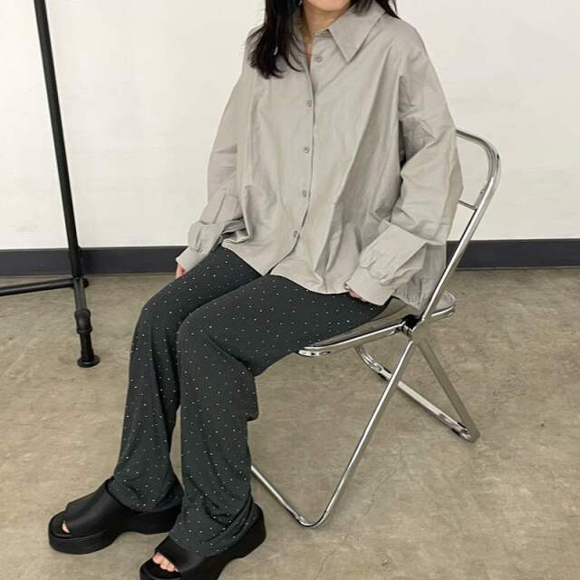 ラメプリーツパンツ