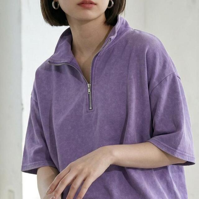 ピグメントハーフジップTシャツ